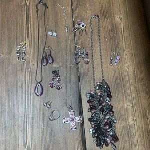 Lot of purple jewelry